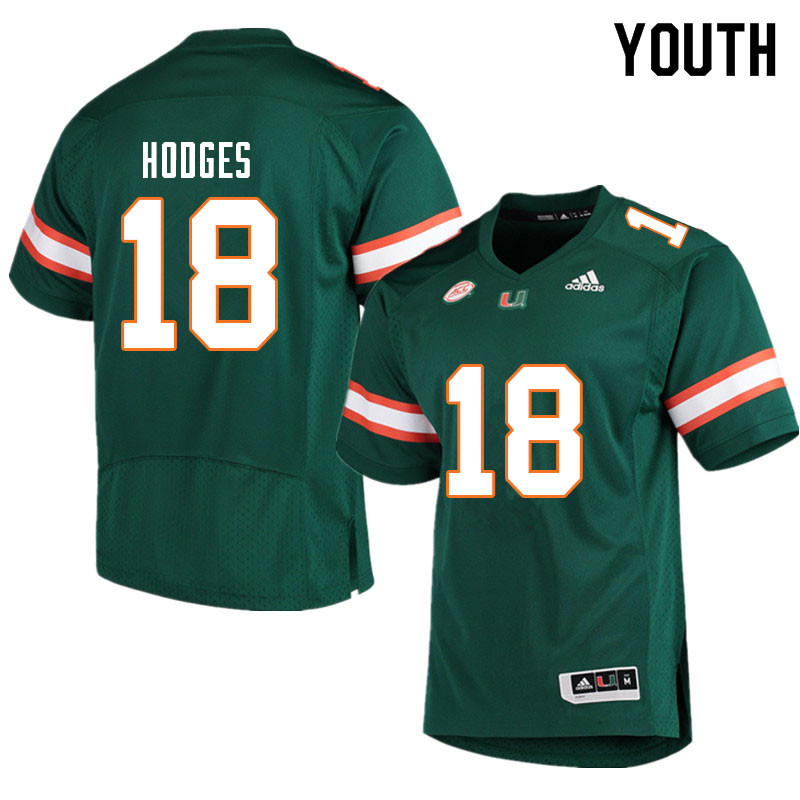 Youth #18 Larry Hodges Miami Hurricanes College Football Jerseys Sale-Green - Click Image to Close